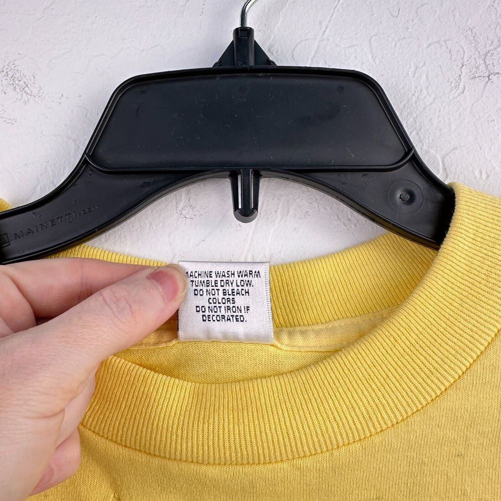 Vtg Brooks Top‎ Womens M Yellow Crop Feather Fringe Beaded Boho Distressed - Picture 7 of 7